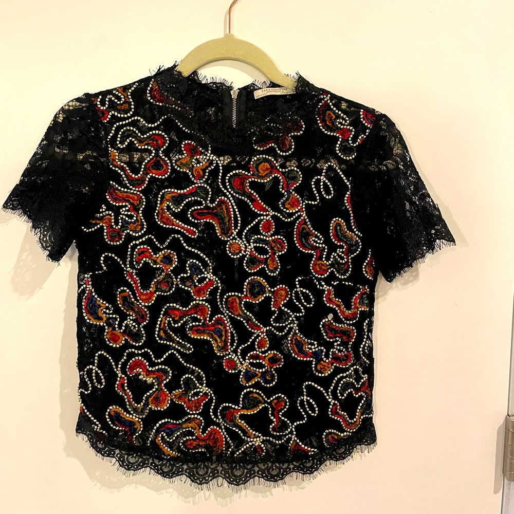 Zara Lace Embroidered Top